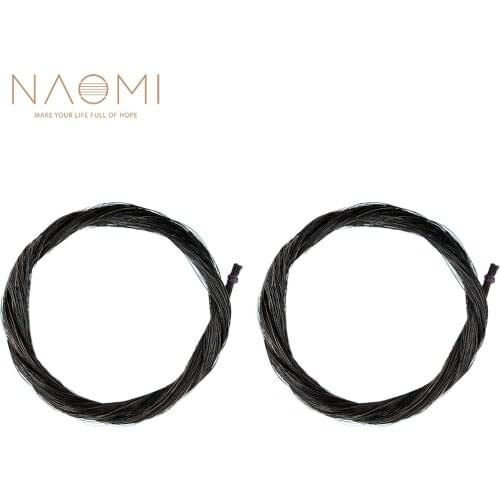 NAOMI 2 Hank Classic Black Color Prepared Premium Quality Mongolian Horse Hair For 4/4-1/8 Violin Cello Double Bass Bow
