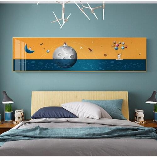 Space Planet Rocket Astronaut Star Sun Moon Wall Art Canvas Painting Nordic Poster And Prints Wall Pictures Baby Kids Room Decor