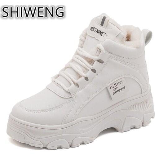 Winter new fashion plus velvet womens shoes fashion warm Martin boots soft soles comfortable non-slip sneakers