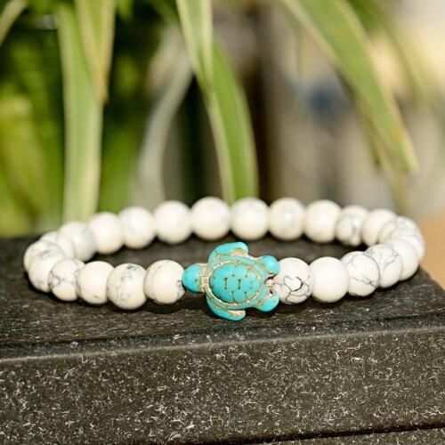 Fashion Turtle Animal Shape Turquoises Charm Men Bracelet Bohemian Bileklik Lava Stone Beads Yoga Bracelets For Women AB340