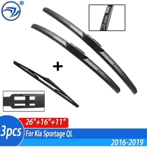 Wiper Front & Rear Wiper Blades Set For Kia Sportage QL 2016 2017 2018 2019 Windshield Windscreen 26"16"11"
