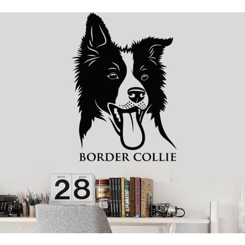 Border Collie Wall Sticker Shepherd Vinyl Decal Family Pet Home Decor Dog Pets Animal Stickers Bedroom Living Room Mural