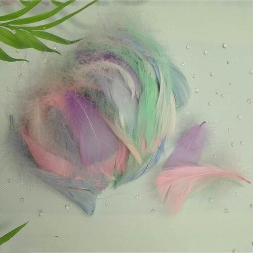 Natural Feathers 100 Pcs/Lot 4-8cm 1-2 Inch Small Floating Goose Feather Colourful Feathers Plume for Decoration Plumes Craft