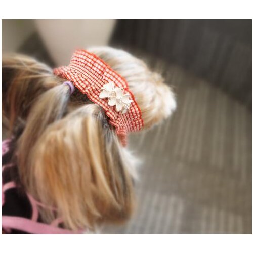 Pet dog teddy Yorkshire Maltese long hair lace headdress with elastic headband
