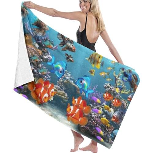 Undersea World Tortoise Fish Towel Household Bathroom Towel Microfiber Solid Quickly Dry Hair Face Towel Absorbent Towel