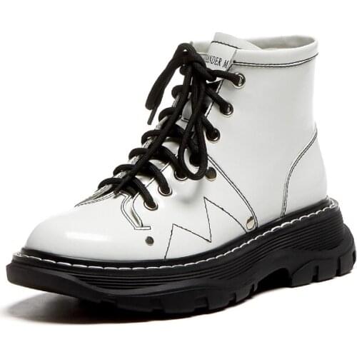 SKLFGXZY New style Genuine leather Female boots leisure Womens boots scooter black cowhide Womens shoes Size 34-40