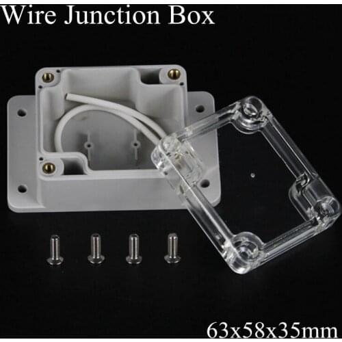 63x58x35mm ABS IP65 Waterproof Plastic Wire Junction Box With Mounted Distribution Clear Enclosure Transparent Project Case