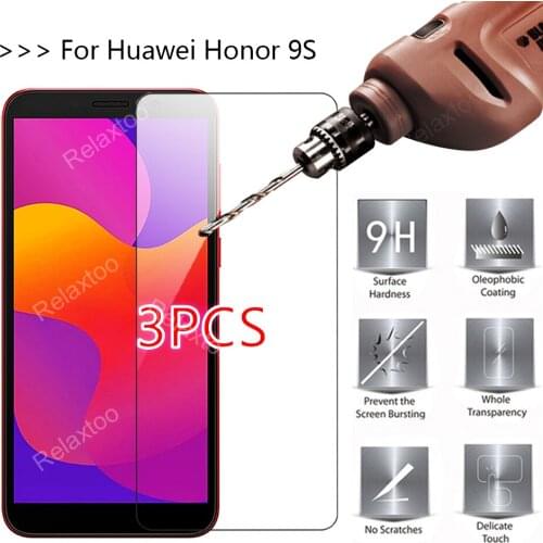 3pcs Glass screen protectors For Honor 9S Tempered Glass on for Huawei Honor 9C 9A Protective Glas for Huawei Honor 10i 20i film