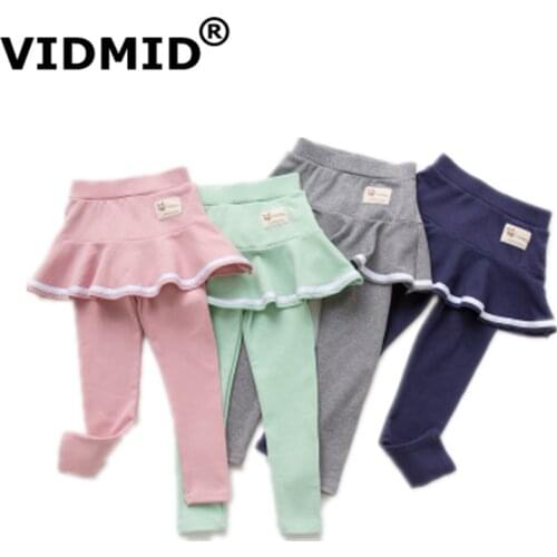 VIDMID Girls Pants Kids Leggings 3-7Y Children Clothing spring Autumn Cotton Leggings Baby Girl Skirt-pants High Quality 7096 09