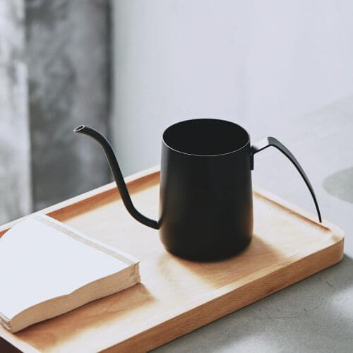 Zq Black Yogon Long Mouth Ear Hanging Hand Wash Pot Coffee Tea Kettle Narrow Mouth Smooth Water Flow