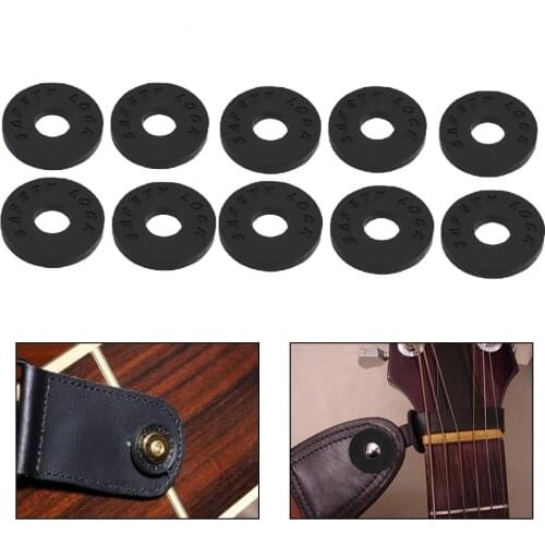 10pcs Electric Guitar Strap Locks Blocks Rubber Material Bass Guitar Strap Lock Guitar Parts & Accessories