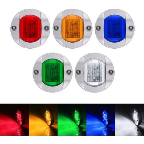 12V Round 6 LEDs Front Rear Side Indicator Marker Light Turn Signal Light for Truck Trailer Yacht Cruise Ship Caravan