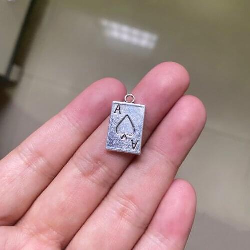 18pcs Card Poker Connector Charms For Jewelry DIY Necklace Bracelet Key Chain Aesthetic Accessories Jewelry Making Supplies