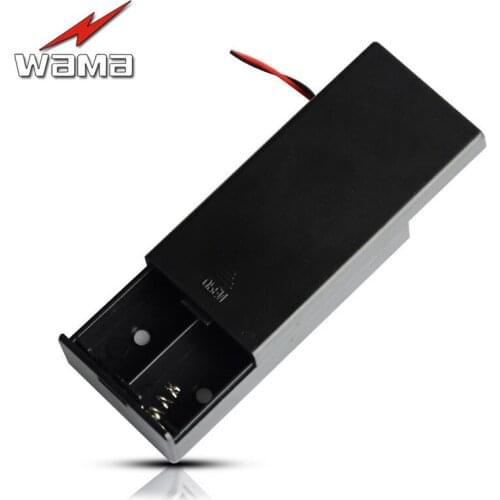 2-Slot 18650 Battery Charging Box with Cap Clip 7.4V Wire Length 120mm 2 Slots Storage Holder Boxes Case for Toys With Wire Lead