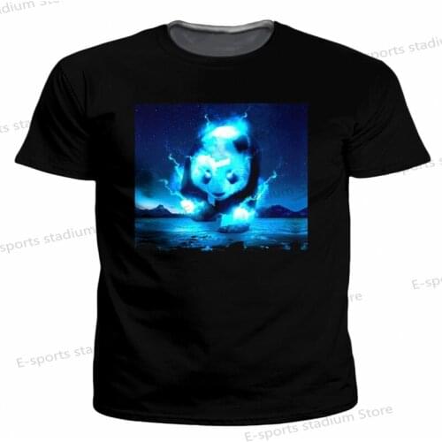 2021 Design Creative Animal Fluorescent Panda T-shirt Fashion Casual Tees Breathable Harajuku Ms. Mens Oversized Short Sleeve
