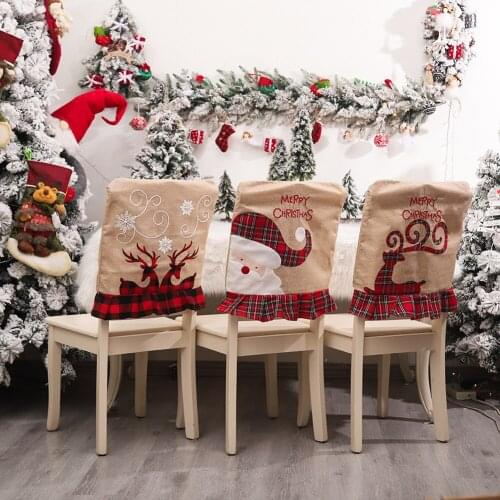 Chair Covers Replacement Nonwoven Fabric Christmas Decor Dinner Chair Xmas Chair Back Covers Home Party Decoration