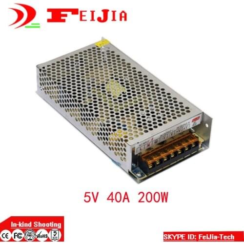DC 5V 40A 200W Switching Power Supply Transformer for LED Strip Light Display 110V 220V AC to DC 5V