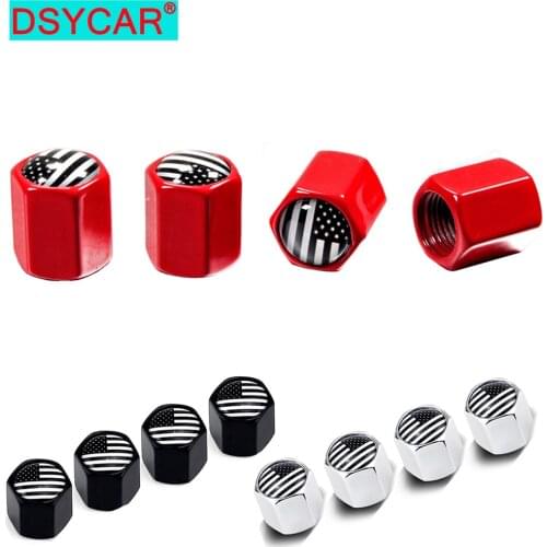 DSYCAR American Flag Valve Stem Cap - Aluminum with Rubber Ring Tire Wheel Rim Dust Cover fits Cars, Motorcycles, Bicycles