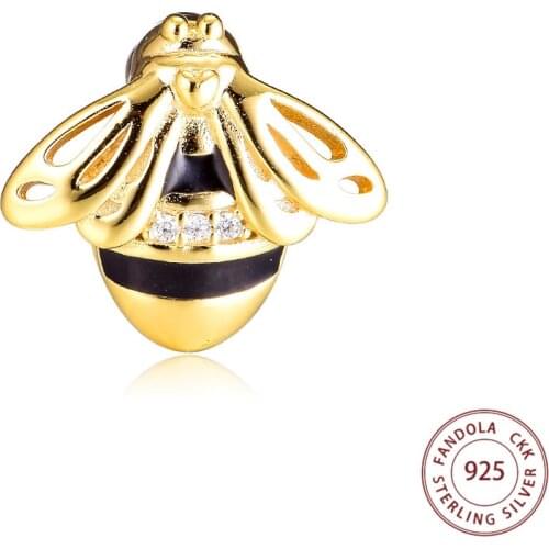 Fandola 925 Sterling Silver Queen Bee Clip Charm Bead Fits Original Reflexions Bracelet Beads for Jewelry Making Bijoux