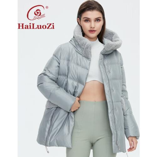 Женские парки с мехом HaiLuoZi China At AliExpress