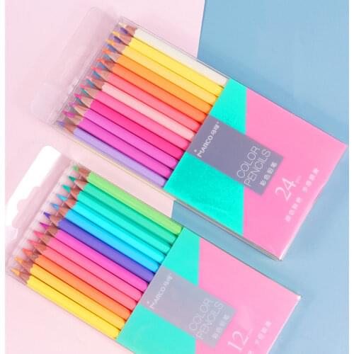 12/24 Wooden Colored Pencil Professional Drawing Color Pencils Oil Pastel Macaron Drawing Pencil Set Art Supplies for Artist