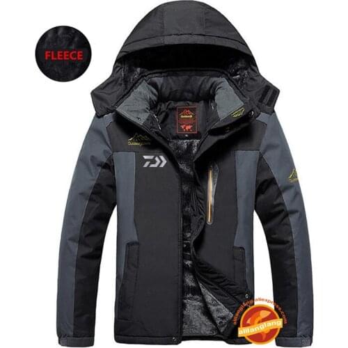 DAIWA Autumn Winter Fishing Clothing Waterproof Warm Sports Outdoor Fishing Jackets Men Fleece Thick Outdoor Fishing Clothes