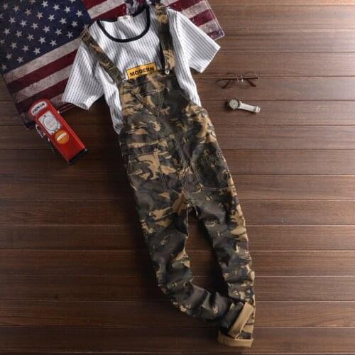 Fashion Mens Camouflage Casual Suspender Overalls Pants Jumpsuits Cotton Trousers Rompers Summer Plus Size S-5XL 2020 New