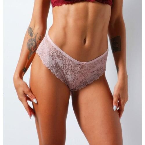 Fashion Sexy Panties Comfortable Briefs Exquisite Embroidered Women Exotic Underwear Low Waist Hollow Out Female Pantys Lingerie