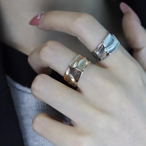 Frosty Irregular Concave Convex Face Wide Face Couple Simple Gothic Ring Punk Hip Hop Wholesale Ring Female Jewelry Gift