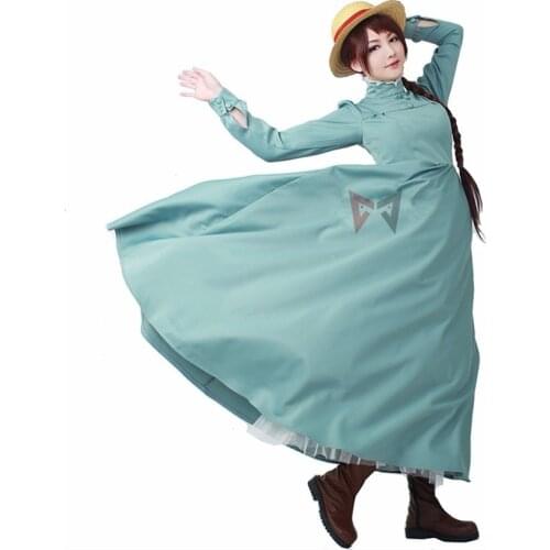 New Howls Moving Castle Sophie Cosplay costume for Women girl adult Long Dress carnaval Halloween set