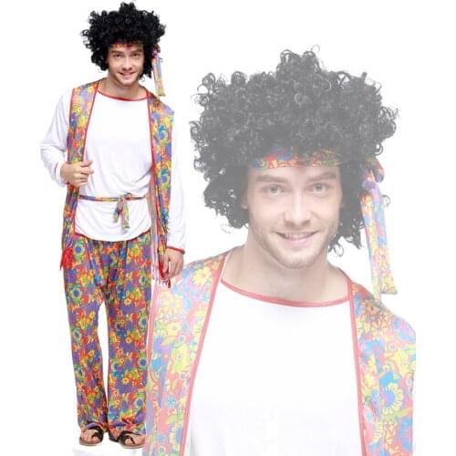 Hippie Hip Hop Singer Male Performance Clothing Retro 70s Disco Style Nightclub Clothing Halloween Costume Europe and America