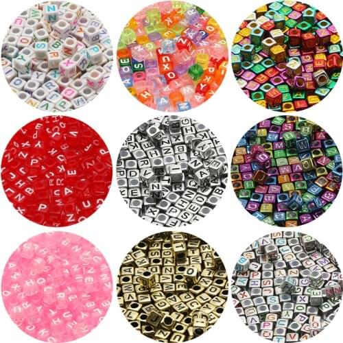 Wholesale 100/200/300/400/500/pcs Mixed Style Color Letter Spacer Beads For Jewelry Making Children Bracelet Accessories
