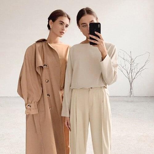 2020 Autumn New Solid Color Suit Womens Set O Neck Long-sleeved Shirt Fashion Women Suit Pants Suit