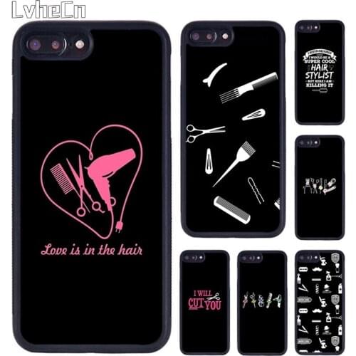 LvheCn Hair Stylist Barber Hairdresser Tools Phone Case For iPhone SE 6s 7 8 Plus 11 12 Pro X XR XS Max Samsung galaxy S8 S9 S10