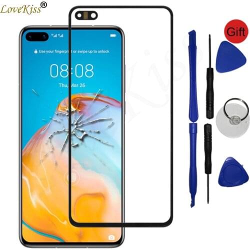 Front Panel For Huawei P20 Pro P30 P40 Lite E Y7P Nova4e P30Lite P40Pro Touch Screen Glass Cover No LCD Display Digitizer Sensor