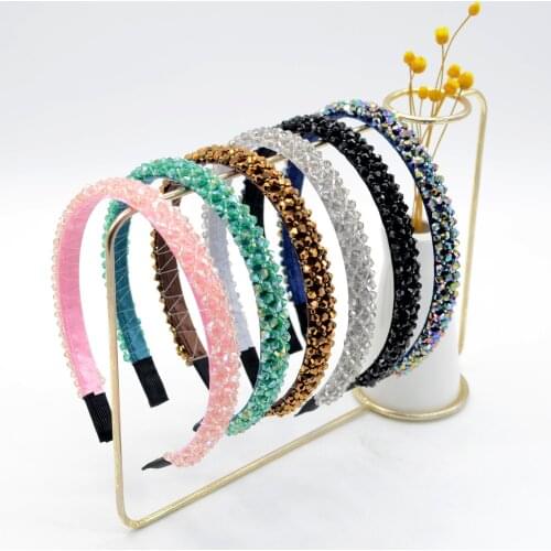Women Girls Crystal Beads Beaded Hairband Headband Adult Hair Accessories