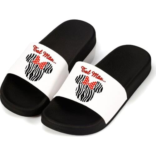 Shoes For Women Kawaii Mouse Head Pattern Home Slippers Flat beach Flip Flops Female Slides Sandals Non-slip Ladies