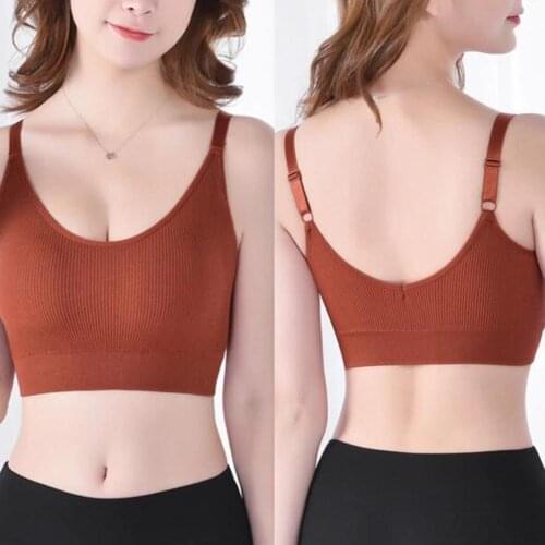 Hollow Sports Bra Solid Color Bra Knitted Thread Cross Beauty Back Small Sling Without Steel Ring Breathable Bra 2021