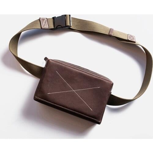 Handmade Genuine Leather Crossbody-Bags For Men High Quality Leather Daily Chest Bag Leather Waist-Bags Best Gift For Him