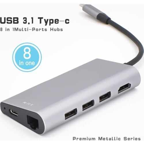 USB C Adapter Type C Multiport Adapter HDMI Output Gigabit Ethernet SD+Micro SD Card Ports 3 USB Ports for MacBook Pro Samsung