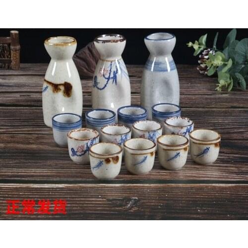 Vintage Japanese ceramic wine set clear wine pot household warm white wine sake separator small wine cup bottle set wineware