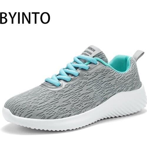 Big Size 35-42 Women Tennis Shoes Light Breathable Fly Weaving soft Sneakers Female Anti-Skid Jogging Sport Shoes Tenis Feminino
