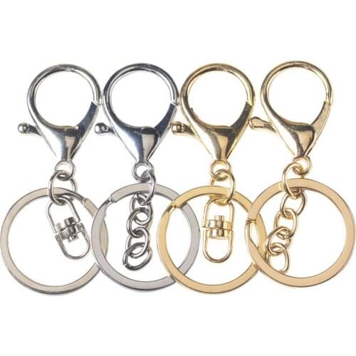 10Pcs 308 Lobster Clasp Silver/Gold/Bronze Colors Alloy Swivel Key Chain Three-piece Hooks DIY Crafts Jewelry Pendant Accessory