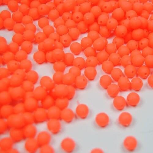 100PCS/Lot More models Premium Orange and Green Color Round Soft Sinking Luminous Beads Fishing Glow Fluorescent Rubber Beans