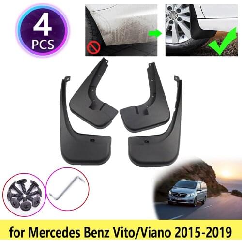 4 PCS for Mercedes Benz V-Class Vito Viano W447 2015~2019 Mudguards Mudflaps Fender Guards Mud Splash Flaps Car Accessories 2018