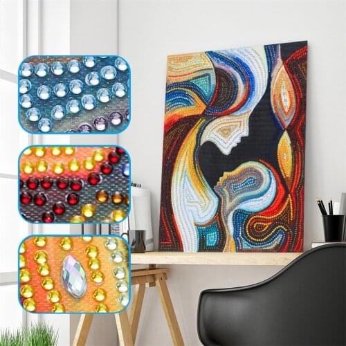 New 5D Diamond Painting Aabstract Colorful Child And Mother Pattern Special Shaped Diamond Painting DIY Stitch Diamond Painting