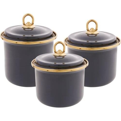 Retro Anthracite Storage Container, Storage Box, Organizer Kitchen Storage Container 3 Piece Set