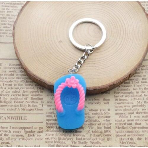 Free shipping 500pcs/lot colorful resin flip flop keychain favors wedding showers birthday party event souvenirs supplies SN1390