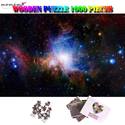 MOMEMO Beautiful Nebula Wooden Puzzle 1000 Pieces Adults Nature Landscape Jigsaw Puzzle Toys Interesting 1000 Piece Puzzle Toys
