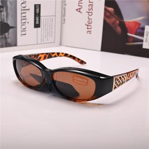 Evove Women Clip Sunglasses Polarized Small Narrow Driving Goggles Windproof Cover Fit Over Eyeglasses Frames Myopia Driver